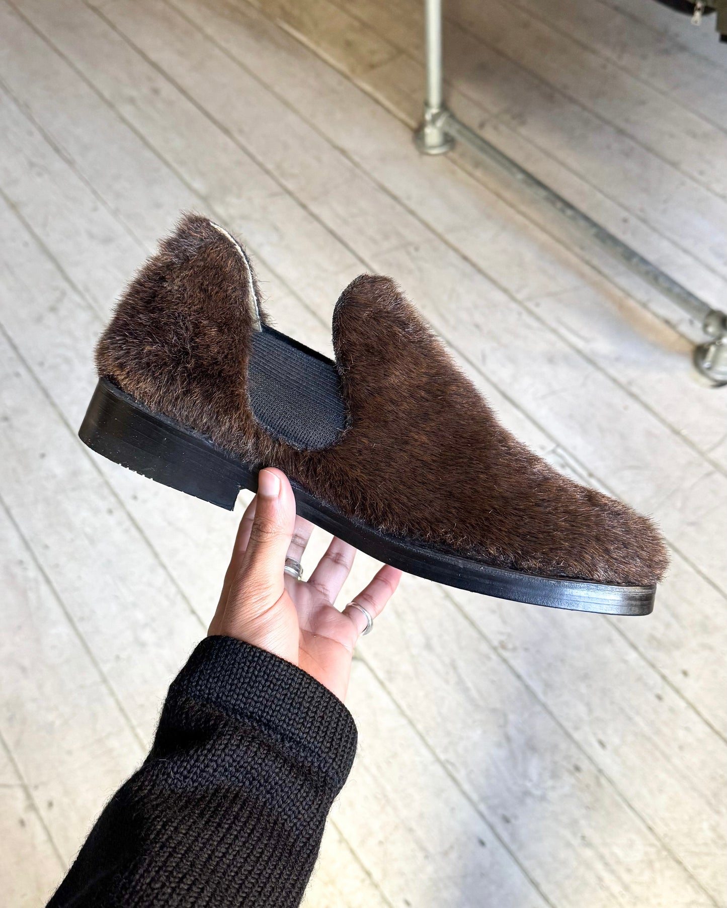 Brown Faux Fur Low Boots (JP28 / UK9)