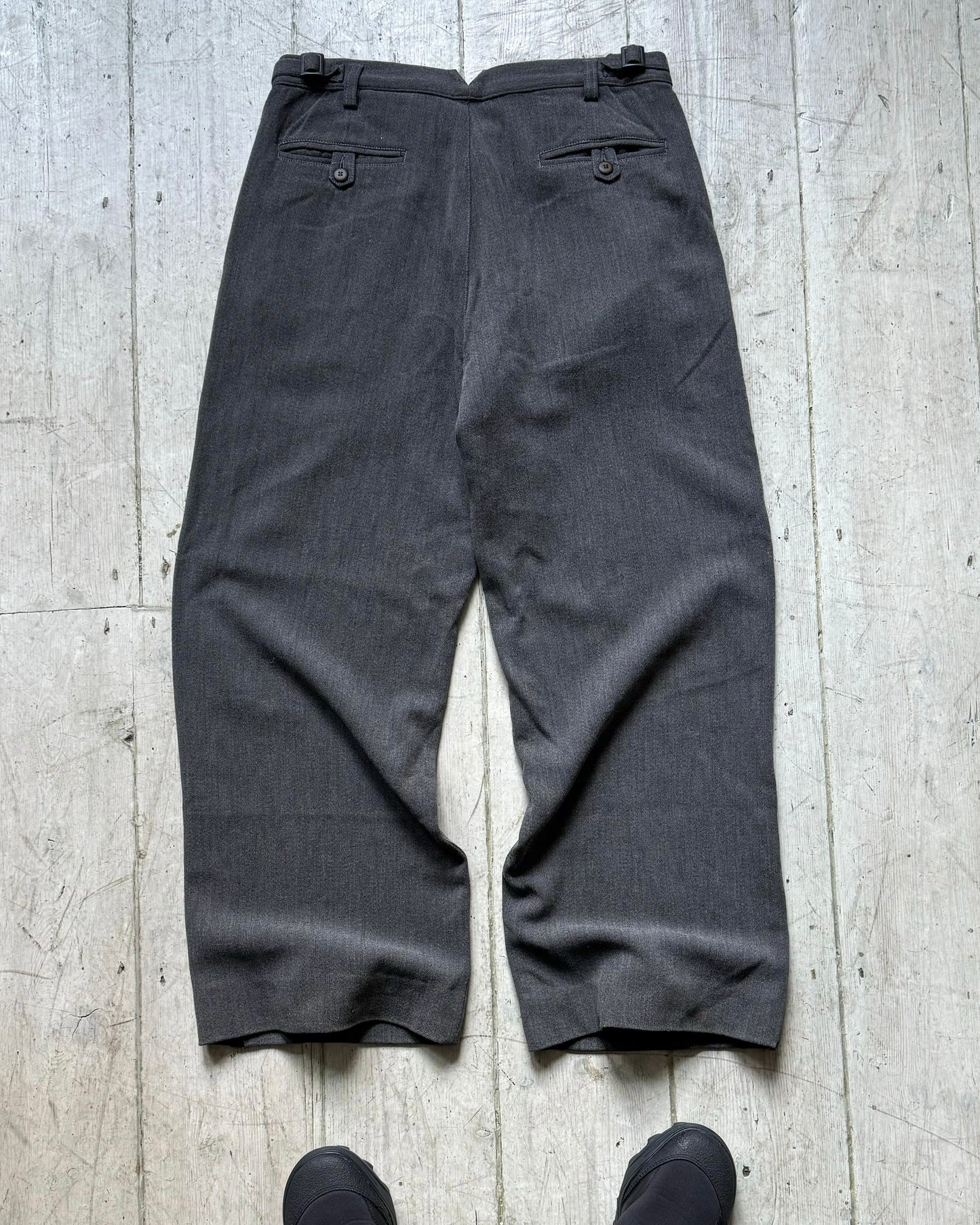 2003 Side Stripe Grey Virgin Wool / Cotton Blend Pants  (30~31)