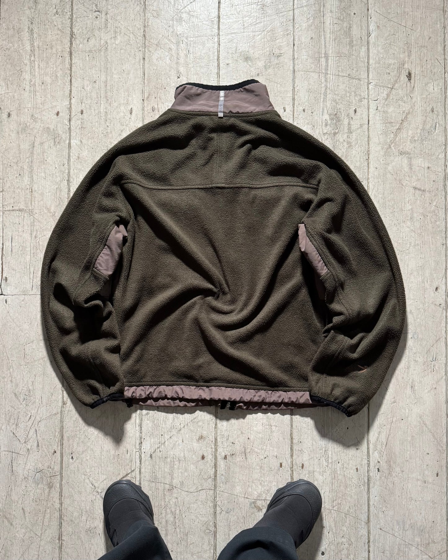 Nylon Cargo Panelled Olive Brown Fleece (~L~)