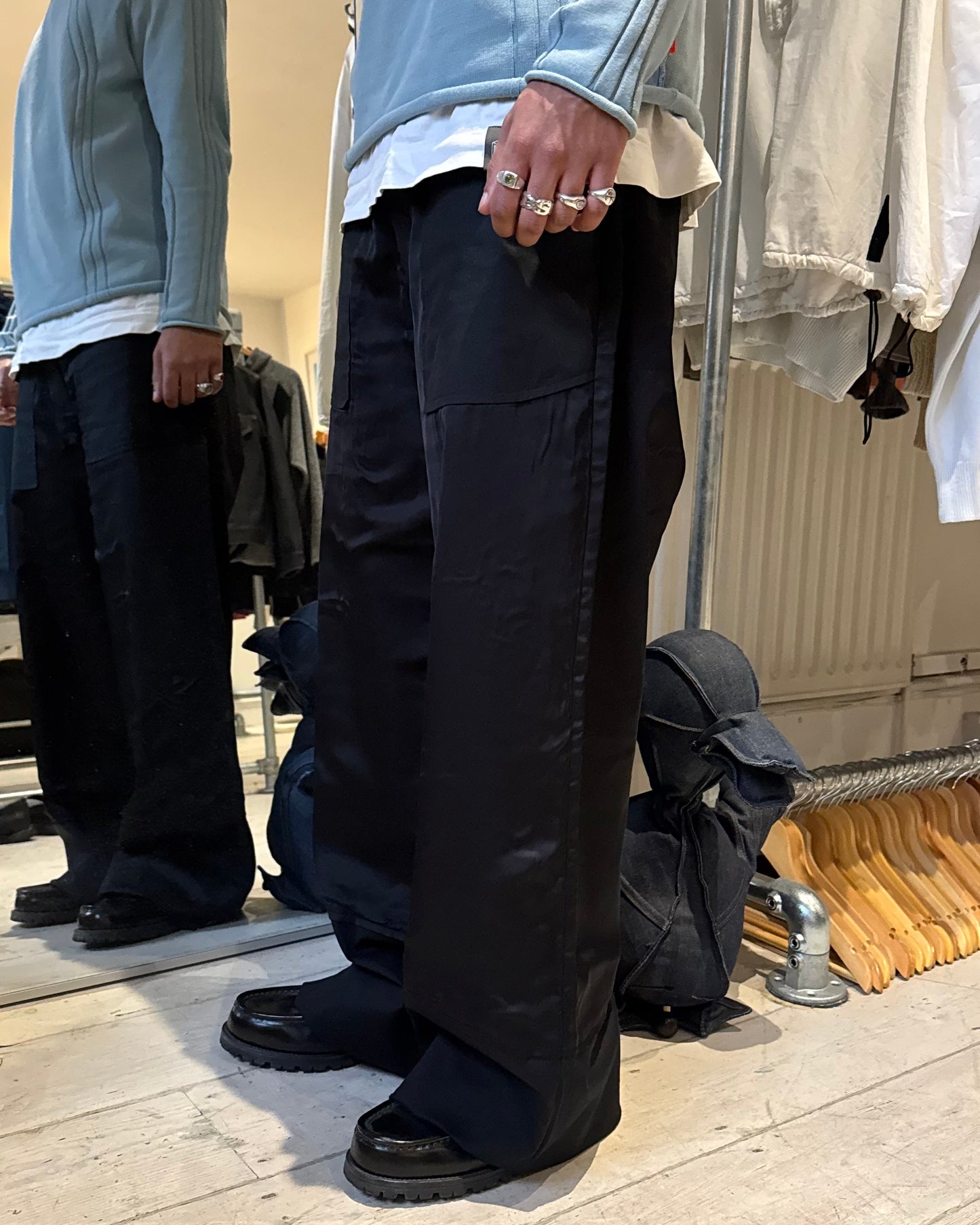 2023 Panelled Black Wide Fit Pant's  (31-34)