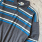 80s Light Weight Button Up Striped Polo Knit Jumper (M~L)