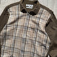 90s Plaid Front Zip Up Brown Lightweight Jacket (M~L)