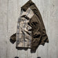 90s Plaid Front Zip Up Brown Lightweight Jacket (M~L)