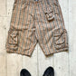 Beige Plaid Multi Pocket Shorts (33-35)