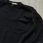 1993 Black Contrast Seam Stitch Light Weight Knit Sweater (XS~S)