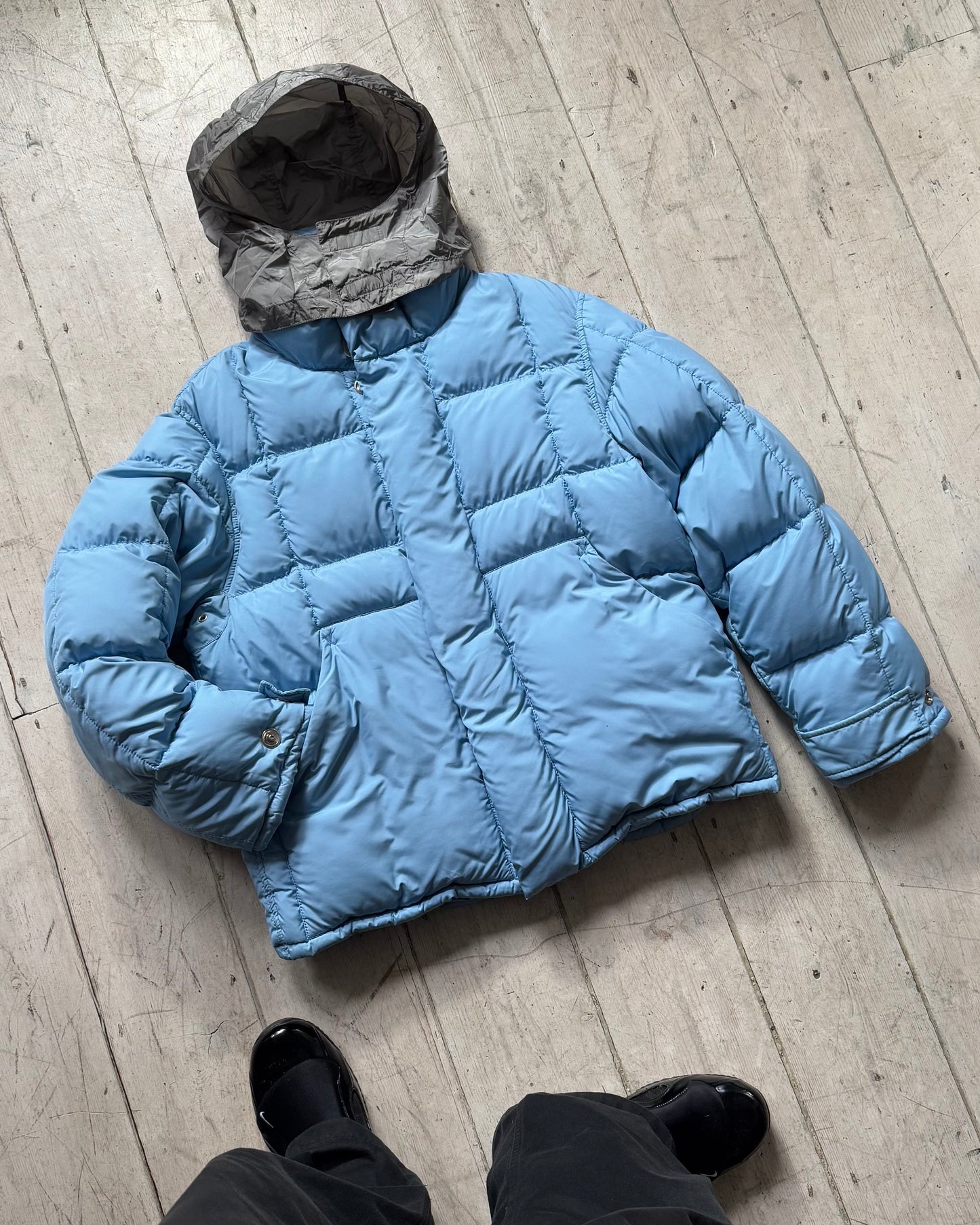 Sport Baby Blue Internal Backpack / Carry Strap Puffer Jacket (L~XL)