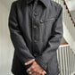 2002 Homme Textured Needle Punch Style Tonal Black Work Jacket (~M~)