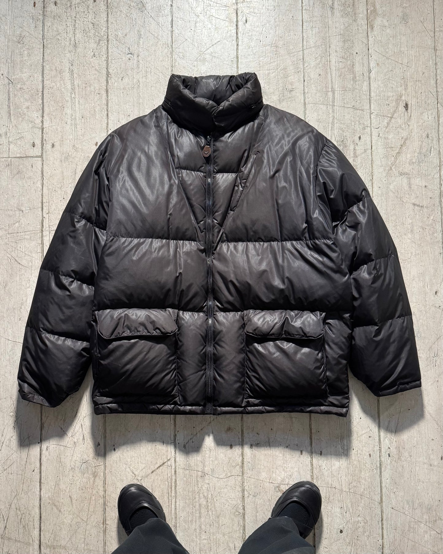 90s Black Puffer Jacket (~XL~ )