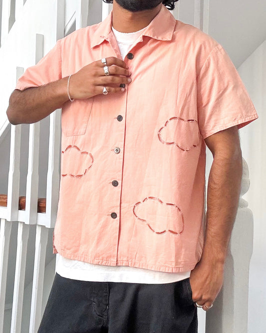 Peach Cloud Cutout Button Up Shirt  (~M~)