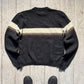 90s Grey Brown Cream Centre Stripe Knit Jumper  (~L~)