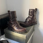 Early 2000s Brown Leather Moto Strap Vibram Boots (EU40 / UK7-7.5)