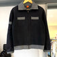 Contrast Navy / Grey Panelled Zip Up Tracktop  (~M~)