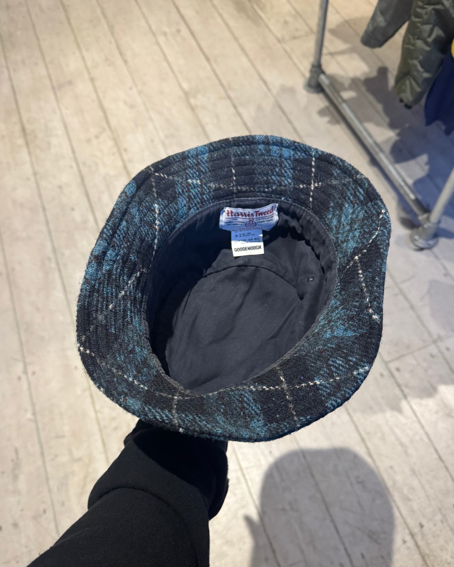 90s Harris Tweed Wool Plaid Bucket Hat (OS)