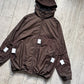 2000s Fleece Lined Asymmetrical Panelled Multi Pocket Brown Jacket (~XL~)