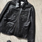 Black Panelled Cargo Leather Jacket (~XL~)