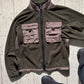 Nylon Cargo Panelled Olive Brown Fleece (~L~)