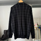 80s Grid Black / Grey Mockneck Knit / Jumper (M~L)