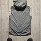 Grey Hooded Snap Down Lightly Padded Minimal Vest (~S~)