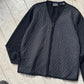 Early 2000s Black Quilted Front Knit Zip Up Cardigan (L~XL)