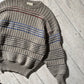 80s  Wavy Beige Striped Knit Jumper (~M~)