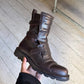 Early 2000s Brown Leather Moto Strap Vibram Boots (EU40 / UK7-7.5)