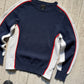 Early 2000s Navy White Red Side Panel Knit Jumper  (~M~)