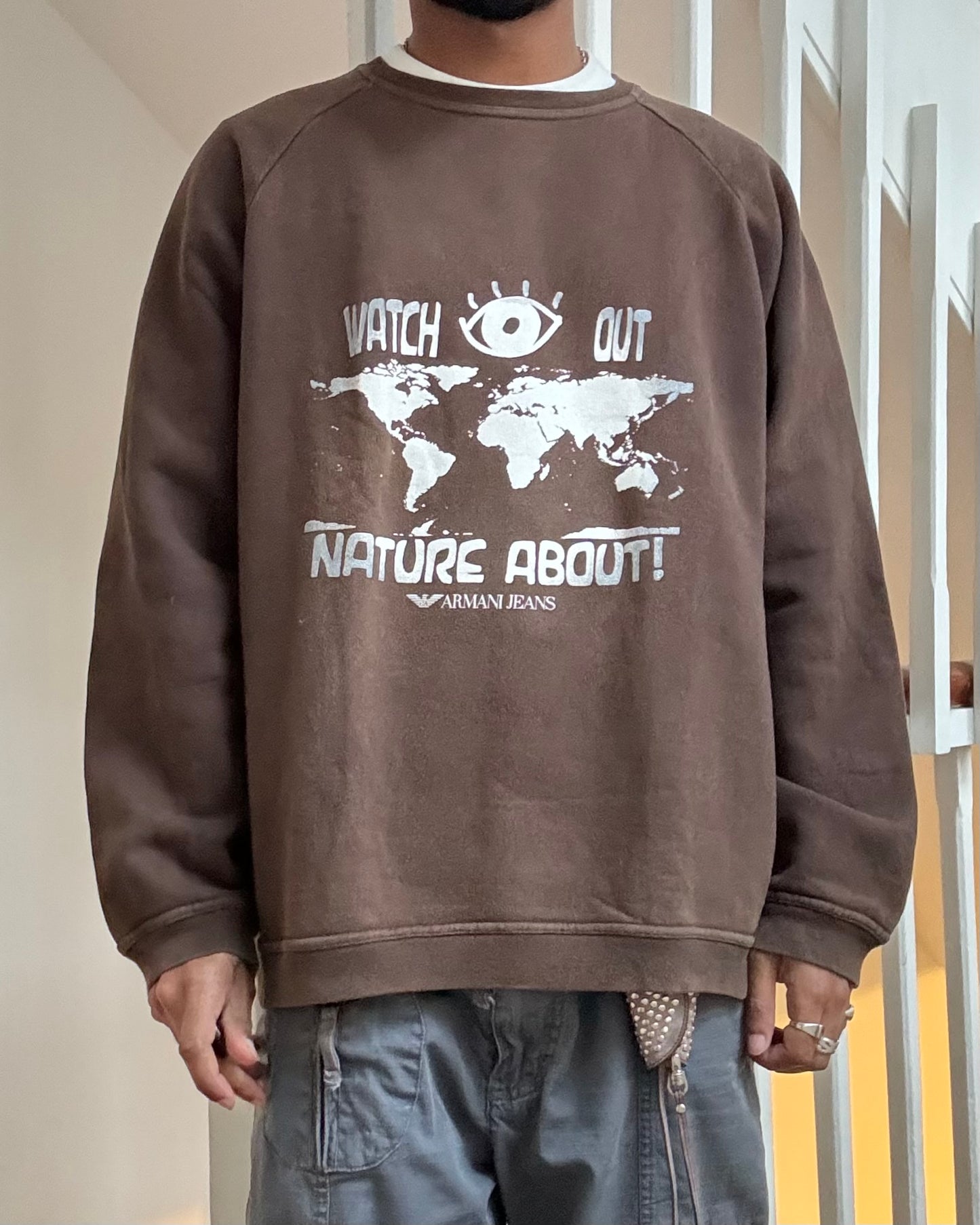 90s “Watch Out Nature About” Graphic Jumper (M~L)