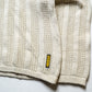90s Dual Gauge Striped Tonal Patch Pocket Cream Knit Jumper