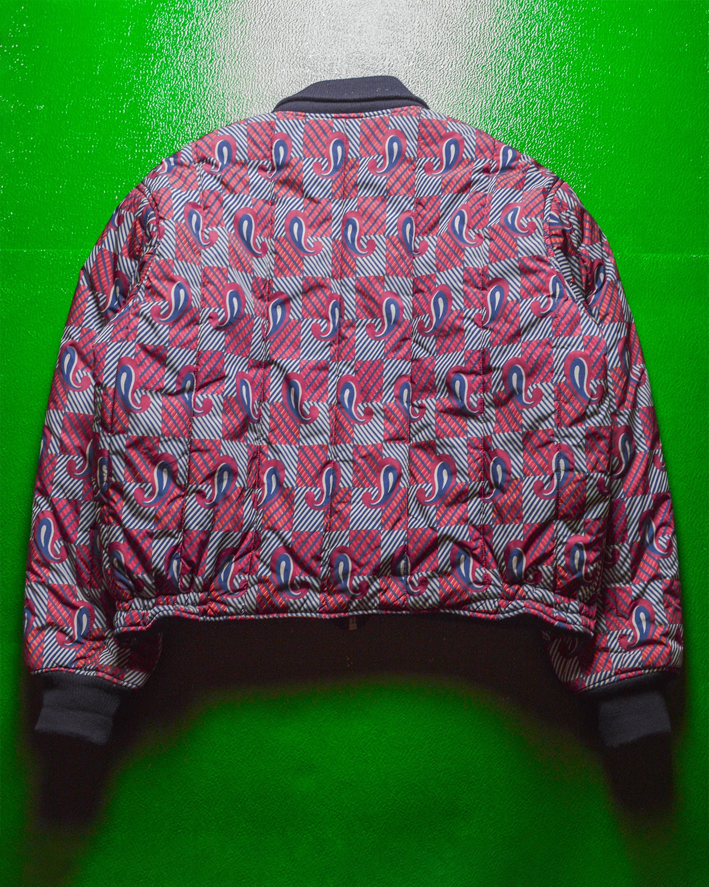 90s Paisley Print Boxy Bomber Jacket (~XL~)