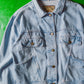 90s Washed Blue Panelled Denim Jacket (~M~)