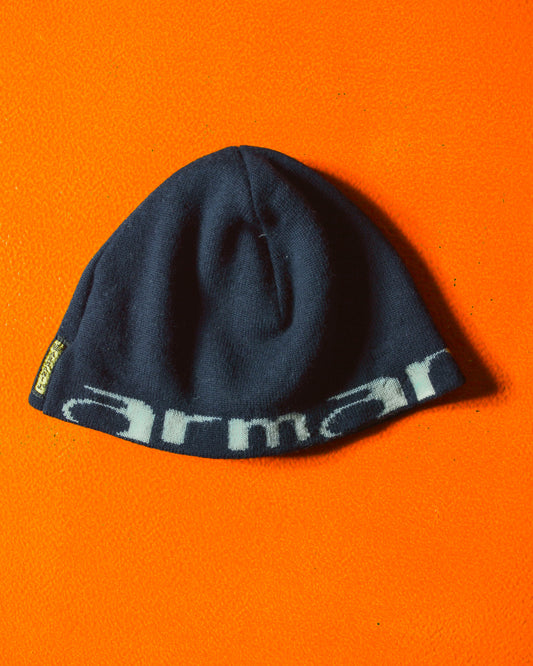 2000s Spellout Navy White Beanie (~S~)