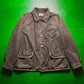 90s Brown Contrast Trim Gusseted Short Work Coat / Jacket (L~XL)