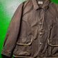 90s Brown Contrast Trim Gusseted Short Work Coat / Jacket (L~XL)