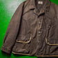 90s Brown Contrast Trim Gusseted Short Work Coat / Jacket (L~XL)