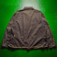 90s Brown Contrast Trim Gusseted Short Work Coat / Jacket (L~XL)