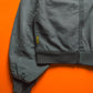 90s Slate Grey Twill Taped Light Cotton Bomber Jacket (~L~)