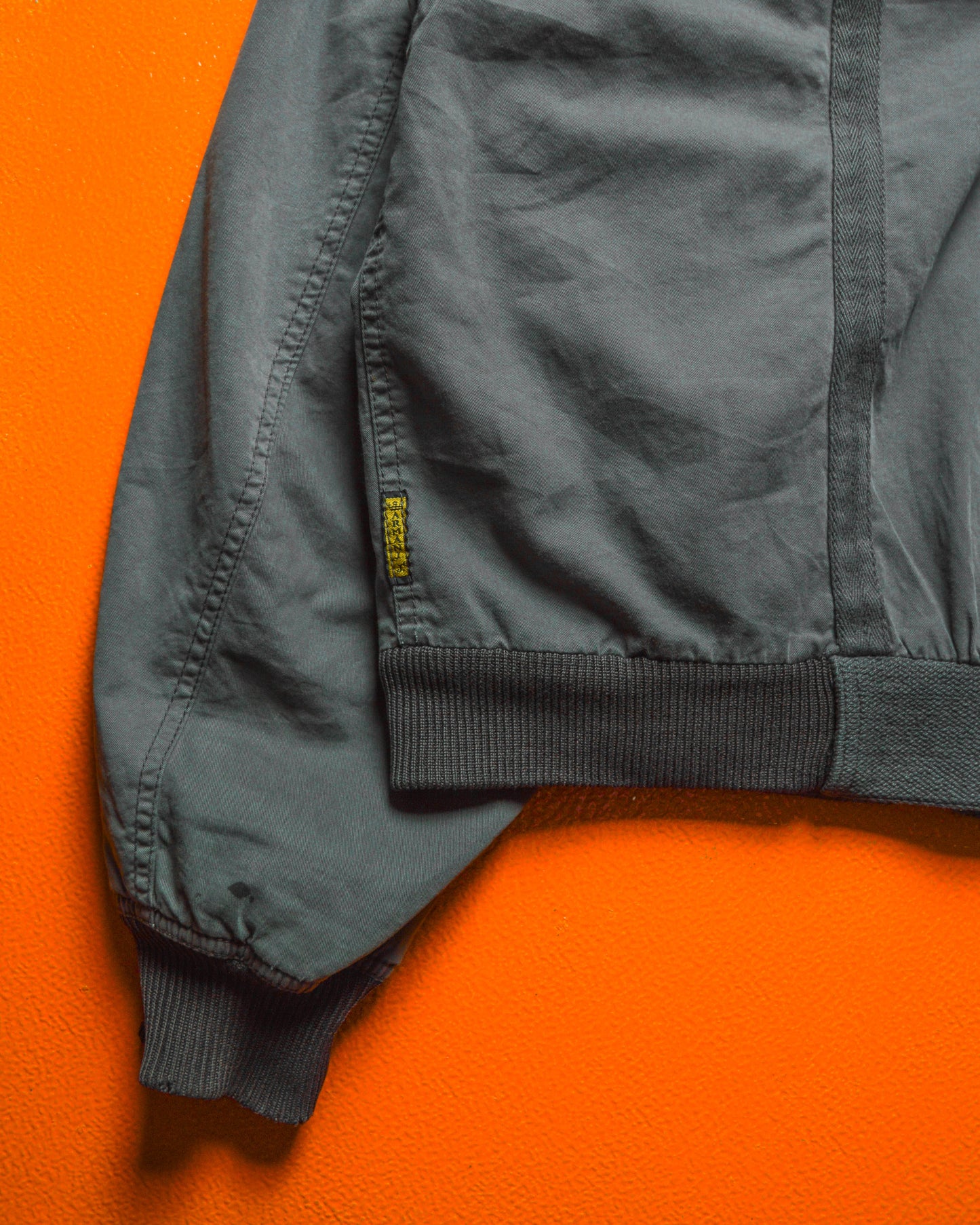 90s Slate Grey Twill Taped Light Cotton Bomber Jacket (~L~)