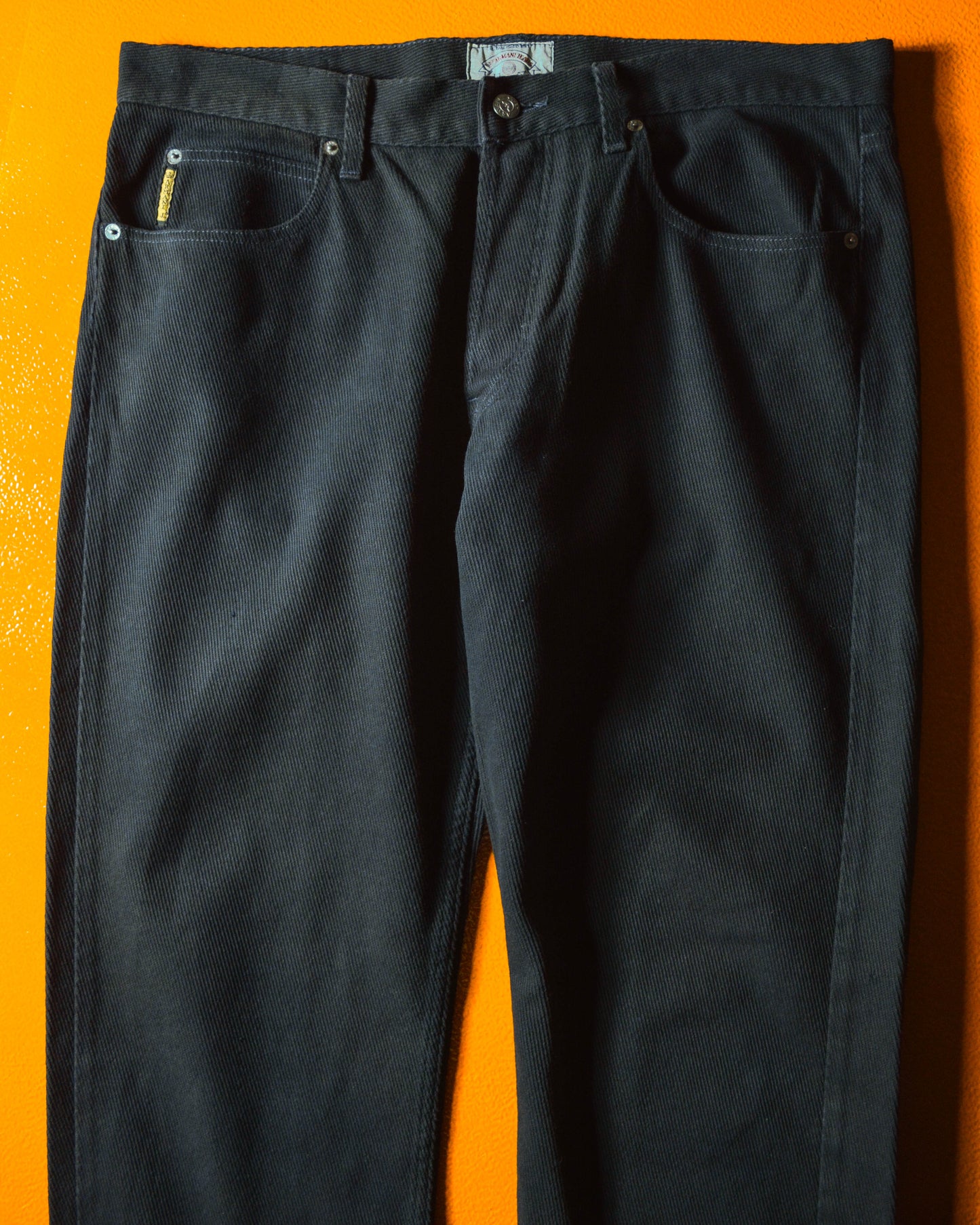 90s Washed Grey Diagonal Weave Trousers (~36~)