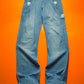 Light Wash Shifted Side Seam Asymmetrical Patch Pocket Jeans (~32~)