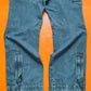 Relaxed Asymmetrical Medium Wash Blue Denim Cargo Pants (~32~)