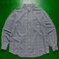 90s Textured Flowy Grey Grid Shirt (M~L)