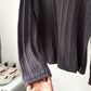 90s Dual Gauge Striped Washed Black Knit Jumper (M~L)