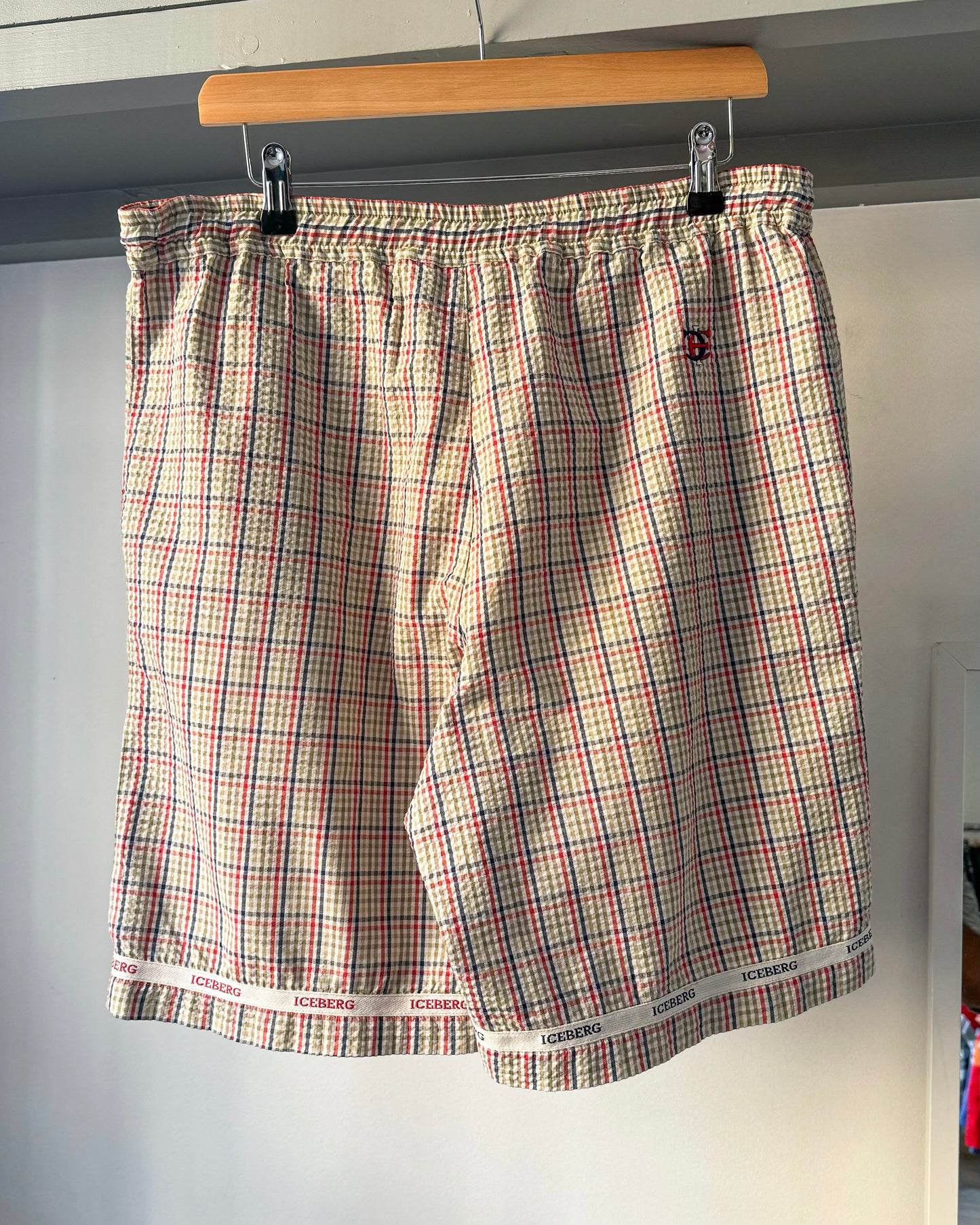 Iceberg Seersucker Plaid Shorts (32~34)