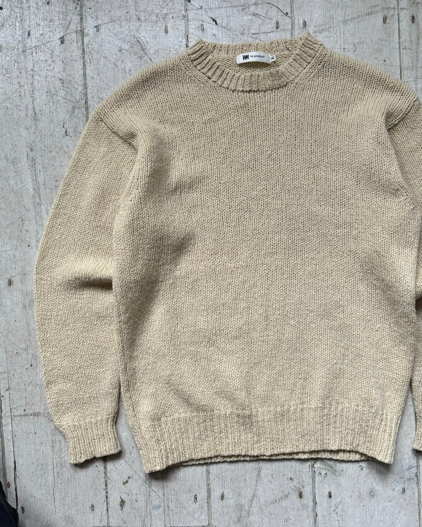 Cream Boxy Knit Jumper (~M~)