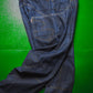 Early 2000s Dark Wash Printed Check Denim  Jeans (34~36)
