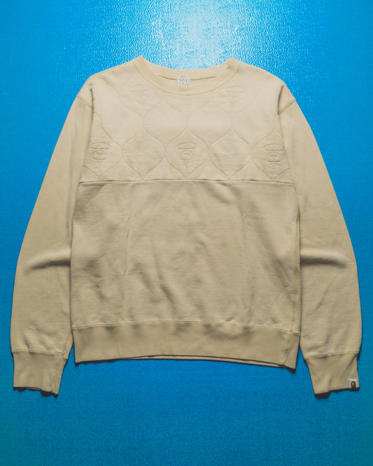 Early 2000s Beige Half Onion Quilted Logo Jumper (M)