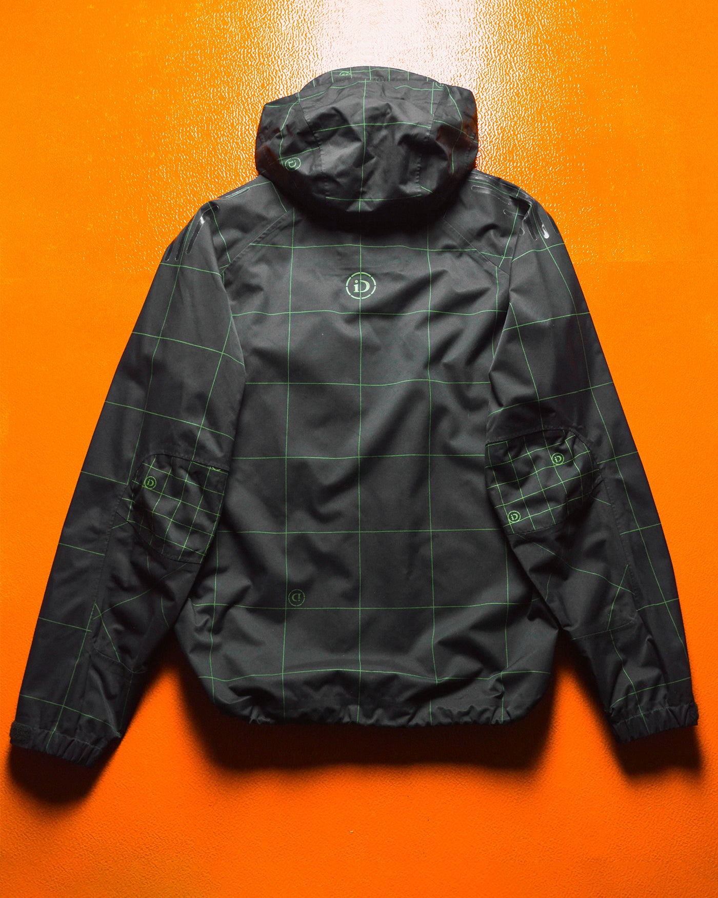 Idiom Black Green Grid Taped Seam Jacket (~M~)