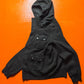 AW08 Black Panelled Hooded Black Knit Hoody (M~L)