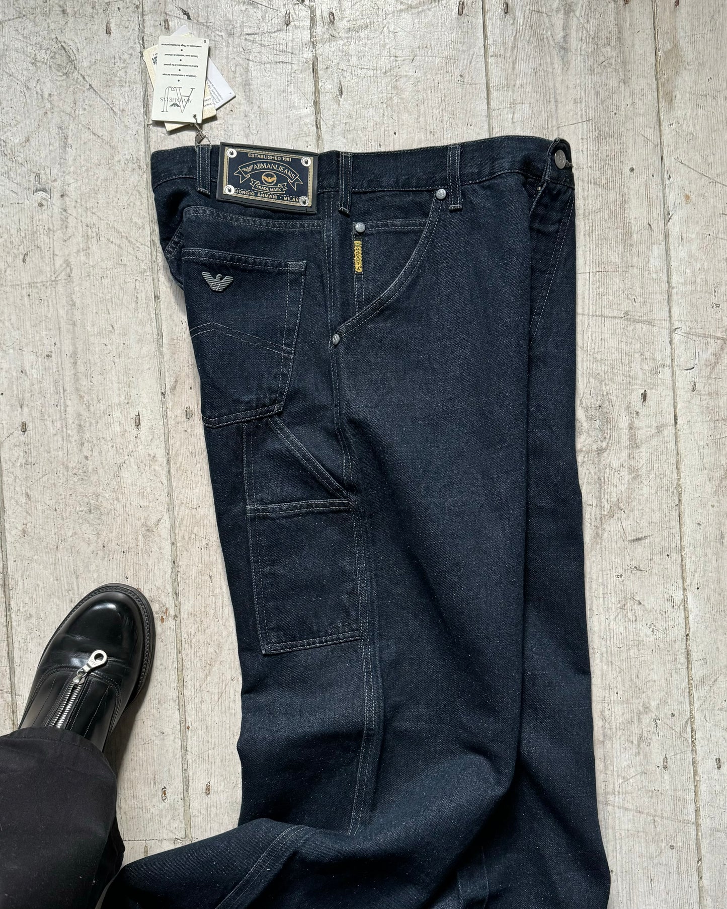 Early 2000s Hemp Dark Wash Navy Carpenter Pants  (~32~)