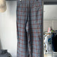 1997 Chambray Blue / Red / Yellow Plaid Pants  (30~31)